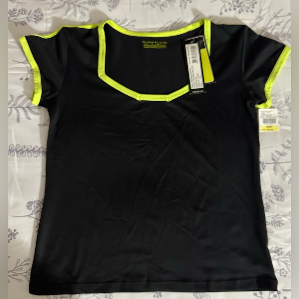 NWT - Women’s Purelime sweetheart tee, color: black/lime, size M (8-10)